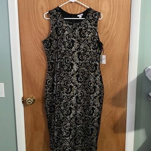 Olivia Matthews metallic and black dress size 15.